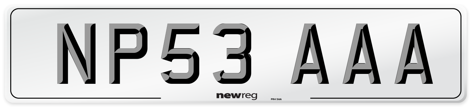 NP53 AAA Number Plate from New Reg